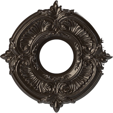 Ekena Millwork Attica PVC Medallion (Canopies up to 4 1/8"), 10"OD x 3 1/2"ID x 3/4"P, Metallic Rustic Mist CMP10ATERU